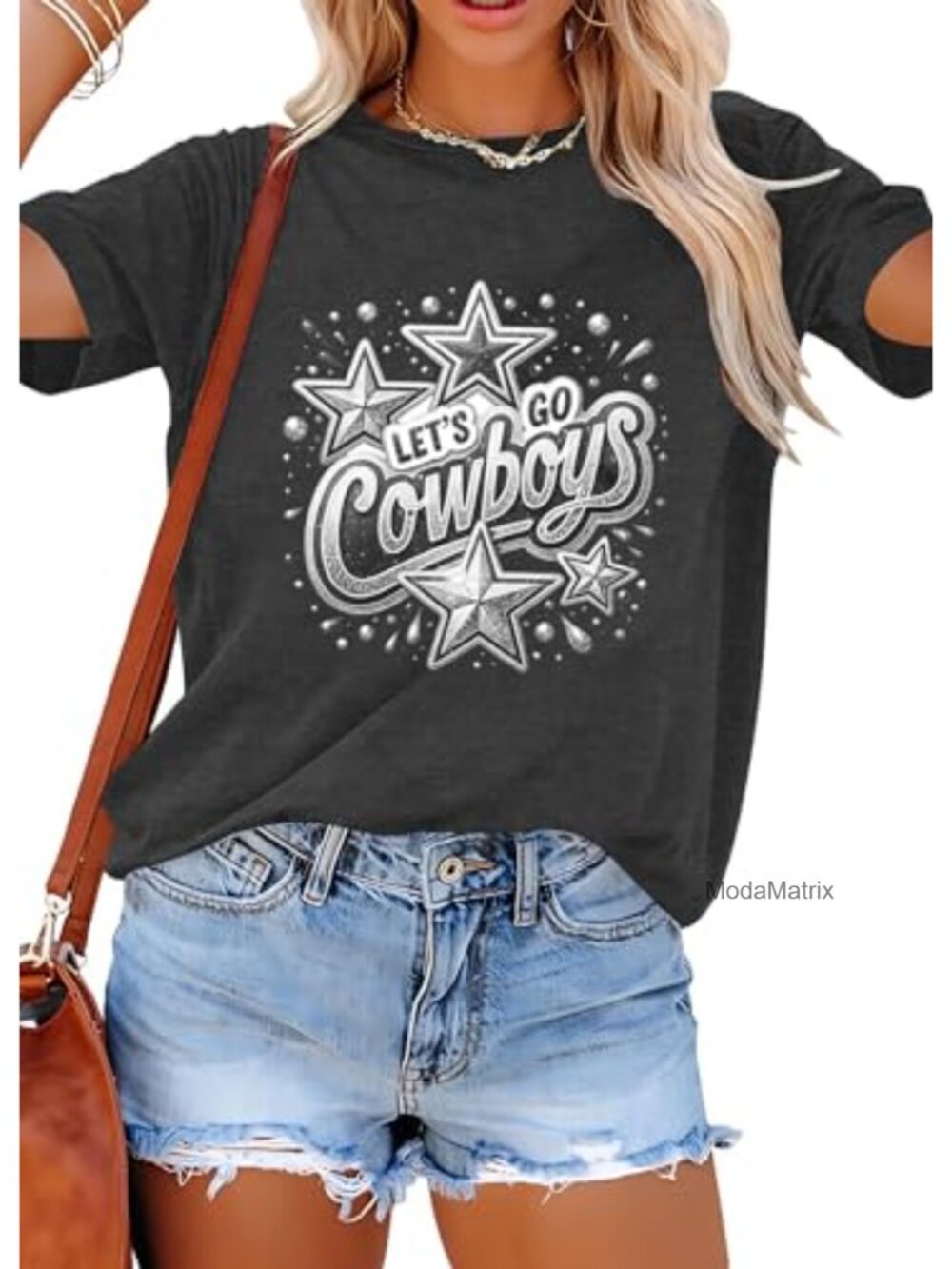 Women's Oversized Football Shirt Short Sleeve Game Day Tee Cotton Blend